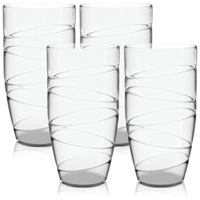 Heftman Clear Swirl Acrylic TumblersSet Of 4 from B&Q