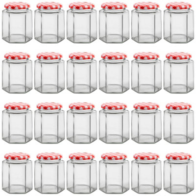  - Heftman Hexagonal Jam Jars 250Ml24 Pack