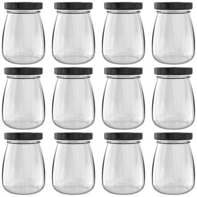 B&Q Heftman Clear Glass Jars 100Ml - 12 Pack