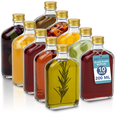 Heftman Glass Flask Bottles 200Ml10 Pack from B&Q