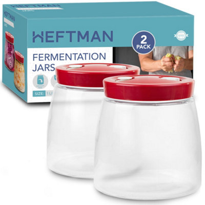 Heftman Fermentation Jar 1 Litre(2 Pack) from B&Q