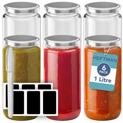 Heftman Glass Jars 1 Litre6 Pack from B&Q