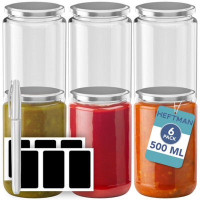 Heftman Glass Jars 500Ml6 Pack from B&Q
