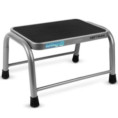 Heftman Step Stool Metal Grey Footstool from B&Q