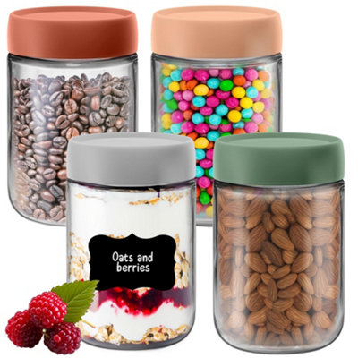 Heftman Jars With Lids 600Ml 4 Pack from B&Q