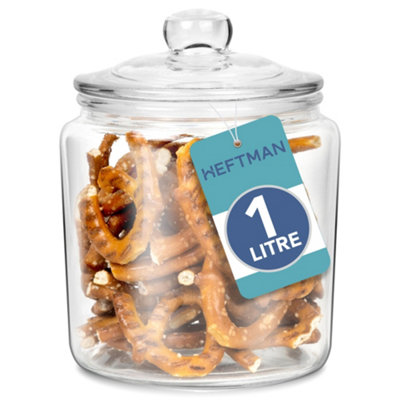 Heftman Storage Glass Jar 1L With Lid from B&Q