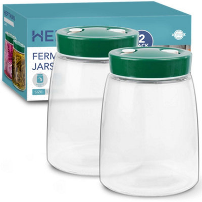 Heftman Fermentation Jar 1.4 Litre Green(2 Pack) from B&Q