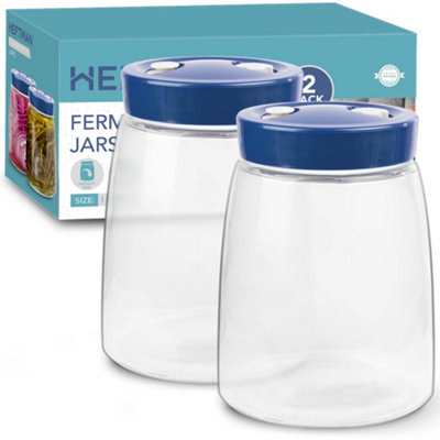Heftman Fermentation Jar 1.4 Litre Blue(2 Pack) from B&Q