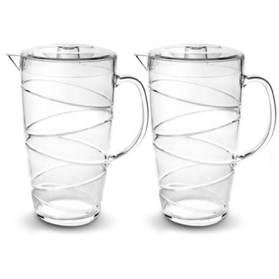 Heftman Clear Swirl Acrylic Jugs2 LitrePack Of 2 from B&Q