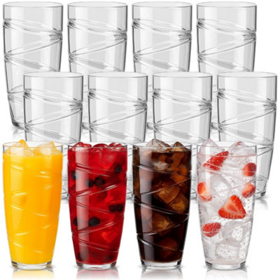 Heftman Clear Swirl Acrylic Tumblers12 Pack from B&Q