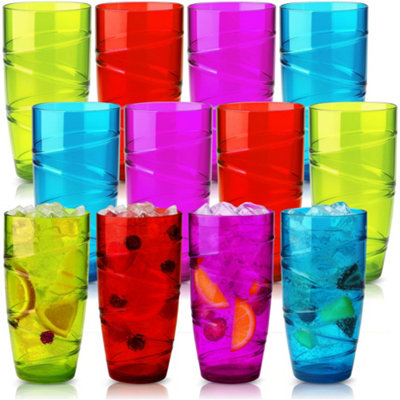 Heftman Coloured Swirl Acrylic Tumblers12 Pack from B&Q