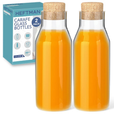 Heftman Carafe Glass Bottles 1.5L2 Pack from B&Q