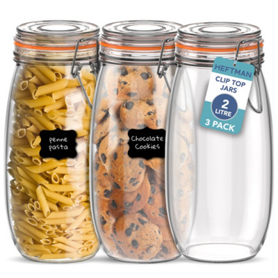  - Heftman Clip Top Jars 2 Litre3 Pack