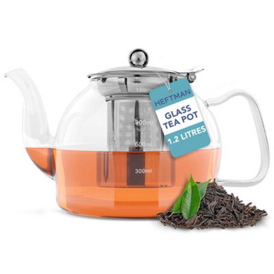Heftman Glass Teapot 1200MlClear from B&Q