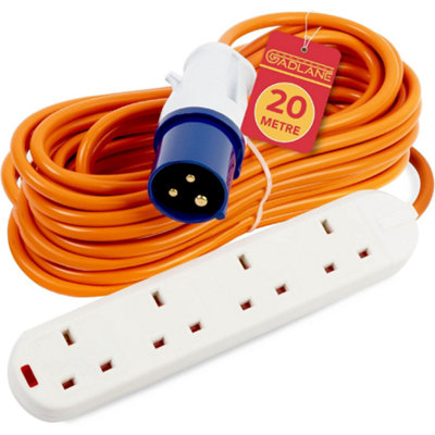 Gadlane Camping Caravan Electric Hook Up Cable Mobile Homes Uk Plug 20 Metre from B&Q