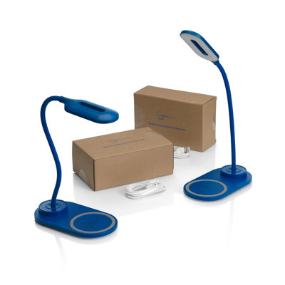 Auraglow Flexible Lamp With 10W Qi Wireless Fast Charger -Blue-2 Pack from B&Q
