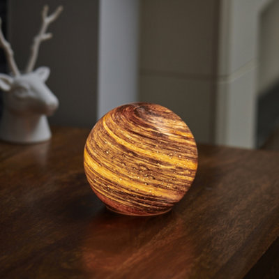 Auraglow Planet Cordless Led Glass Table LampJupiter from B&Q