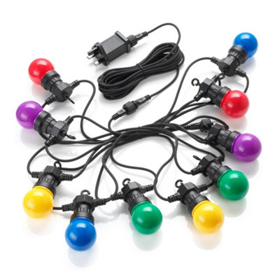 Auraglow Coloured Led Bulb Festoon String Light Set from B&Q