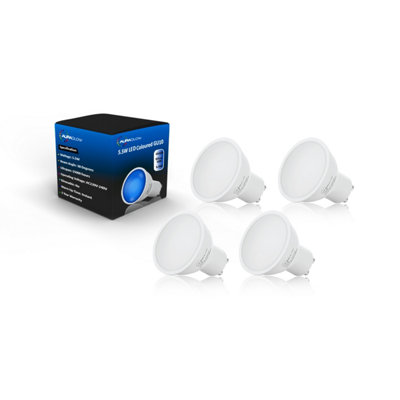 Auraglow Led Coloured Gu10 - Blue - 4 Pack