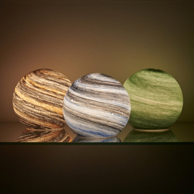 Auraglow Planet Cordless Led Glass Table LampSet Of 3 Bundle from B&Q