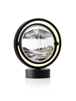 Auraglow Led Sandscape Table Touch Lamp3D Moving Sand Art-Black from B&Q