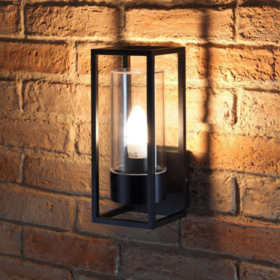 Auraglow Outdoor 2 Way E27 Up Or Down Wall LightAspen-With Warm White Candle Bulb from B&Q
