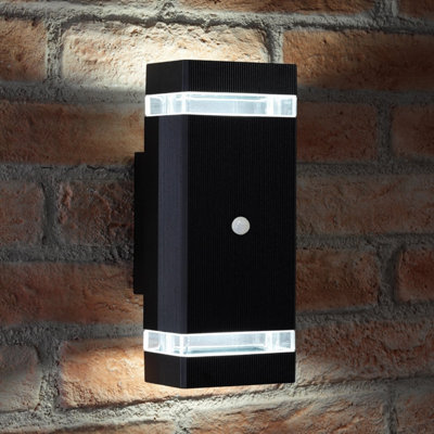 Auraglow Pir Motion Sensor Double Up & Down Wall LightKingstoneCool White from B&Q