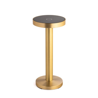 Auraglow Rechargeable Cordless Led Table LampMilanBrass from B&Q