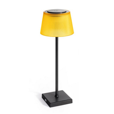 Auraglow Rechargeable Led Table LampCapriBlack & Yellow from B&Q