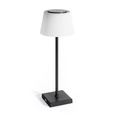 Auraglow Rechargeable Led Table LampCapriBlack & White from B&Q
