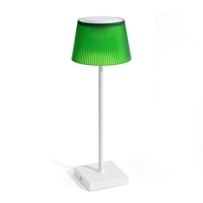 Auraglow Rechargeable Led Table LampCapriWhite & Green from B&Q