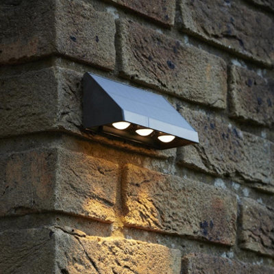 Auraglow Solar Wall & Fence Downlights With Triple Led - Pack Of 2