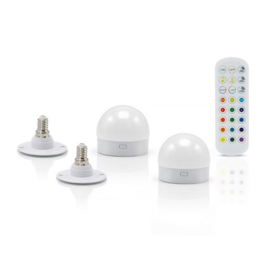 Auraglow Omniance Rechargeable Wireless Led Light E14 Light Source With Remote2 Pack from B&Q