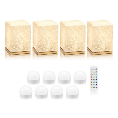 Auraglow Omniance Delphine Rechargeable Wireless Table Lamp With Remote4 Lamps8 Light Sources1 Remote from B&Q