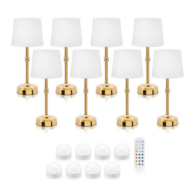 Auraglow Omniance Siena Rechargeable Wireless Table Lamp With Remote8 Lamps8 Light Sources1 Remote from B&Q