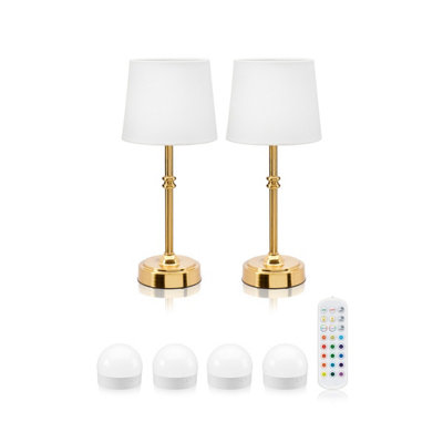 Auraglow Omniance Siena Rechargeable Wireless Table Lamp With Remote2 Lamps4 Light Sources1 Remote from B&Q