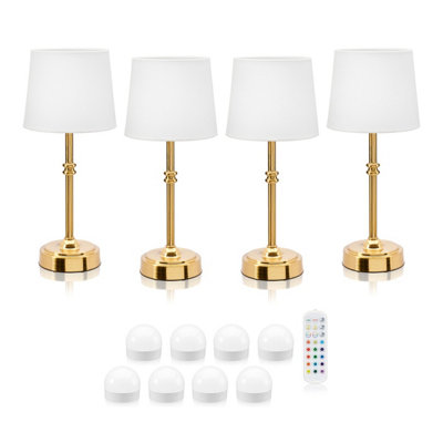 Auraglow Omniance Siena Rechargeable Wireless Table Lamp With Remote4 Lamps8 Light Sources1 Remote from B&Q