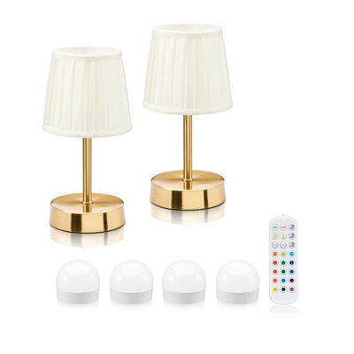 Auraglow Omniance Avalon Rechargeable Wireless Table Lamp With Remote2 Lamps4 Light Sources1 Remote from B&Q