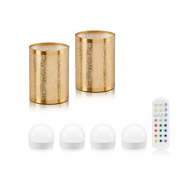 Auraglow Omniance Seraphine Rechargeable Wireless Table Lamp With RemoteBrass2 Lamps4 Light Sources1 Remote from B&Q