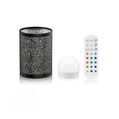Auraglow Omniance Seraphine Rechargeable Wireless Table Lamp With RemoteBlack1 Lamp1 Light Source1 Remote from B&Q