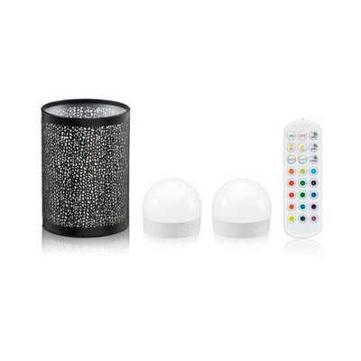 Auraglow Omniance Seraphine Rechargeable Wireless Table Lamp With RemoteBlack1 Lamp2 Light Sources1 Remote from B&Q