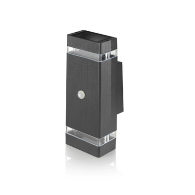 Auraglow Pir Motion Sensor Double Up & Down Wall LightKingstoneAnthraciteFitting Only from B&Q