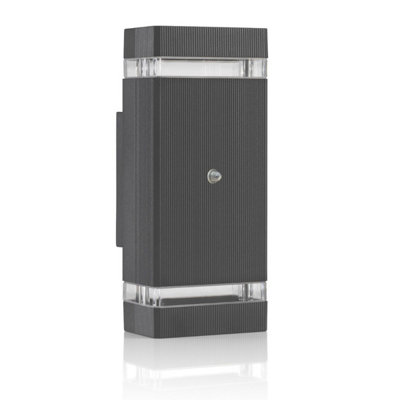 Auraglow Dusk Till Dawn Sensor Double Up & Down Wall LightThruxtonAnthraciteFitting Only from B&Q