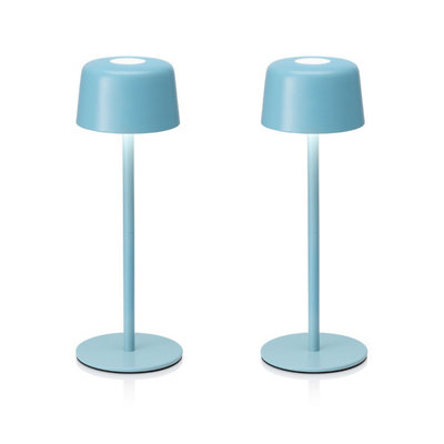 Auraglow Dulcie Rechargeable Table LampBlue2 Pack from B&Q