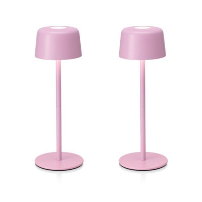 Auraglow Dulcie Rechargeable Table LampPink2 Pack from B&Q