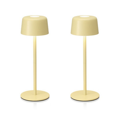 Auraglow Dulcie Rechargeable Table LampYellow2 Pack from B&Q