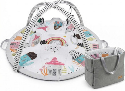 LADIDA Little Village Baby Playmat Activity Play Gym Convert To Travel Handbag - Image 2