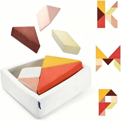 LADIDA Kids Modular Play Sofa Tangram Puzzle Couch Soft Foam Toddler Seat (Dawn) - Image 2