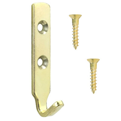 Taskar Heavy Duty Brass-Plated J Picture And Mirror Hooks 62mm Pack Of 4 from B&Q