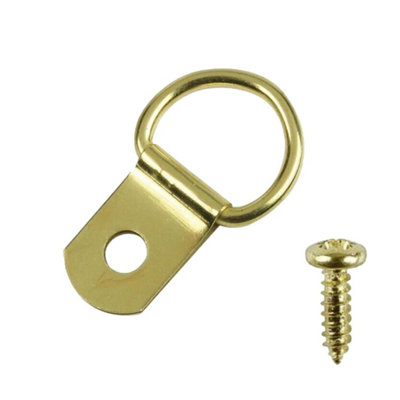 Taskar Brass Picture Hanging D-Rings With Screws 10 Pack 28X17mm from B&Q